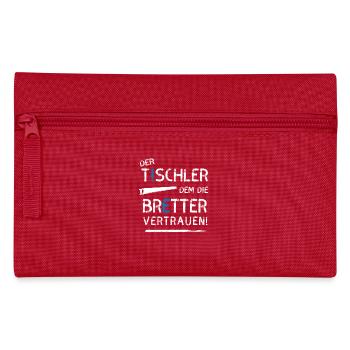 Tischler Bretter Beruf zimmermann holzwurm Holz ba - Federtasche - Rot - Vorne