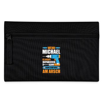Michael reparieren Bohrmaschine Geschenk - Federtasche - Schwarz - Vorne