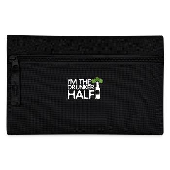 Funny St.Patrick's Day TShirt I'm the Drunker Half - Pencil Case - black - Front