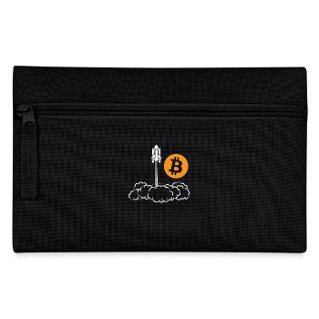 Bitcoin To The Moon Rocket Space Shuttle HODL Pun - Federtasche - Schwarz - Vorne