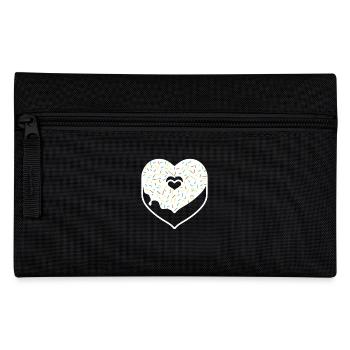 Donut Heart Sprinkles Topping Valentine Holiday - Pencil Case - black - Front