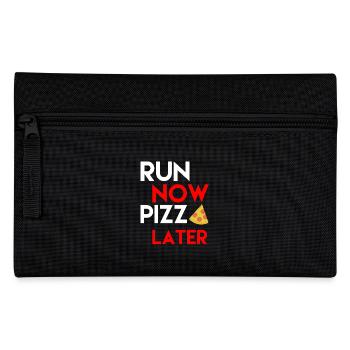 Lustiges Pizza Shirt Geschenk für Läufer+Sportler - Federtasche - Schwarz - Vorne