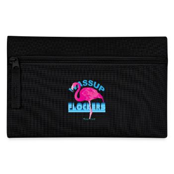 Wassup Flockers Comic Flamingo Trend Fun Geschenk - Federtasche - Schwarz - Vorne