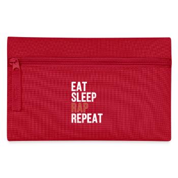Mangez Repeat Rap sommeil - Cadeau drôle - Trousse - rouge - Devant