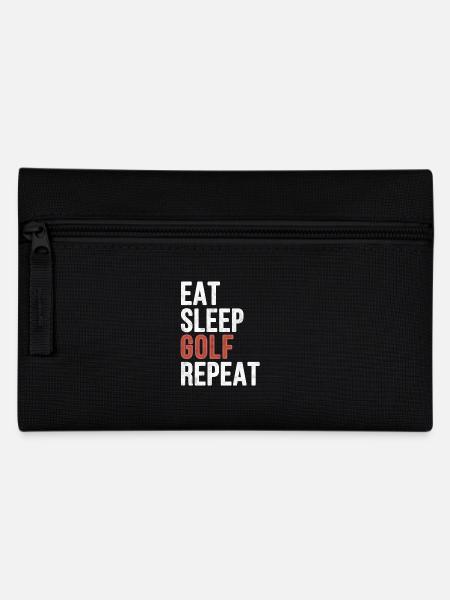 Eat sleep Golf Repeat - Funny Gift - Pencil Case - black