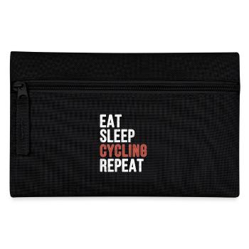 Eat sleep cycling repeat - Funny Gift - Pencil Case - black - Front