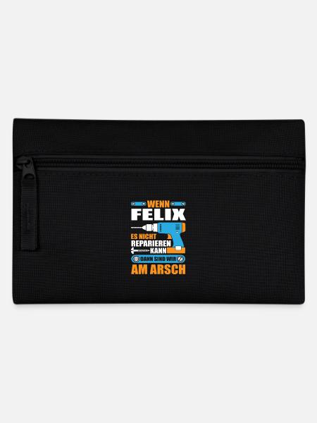 FELIX Name Geschenk Reparatur reparieren - Federtasche - Schwarz