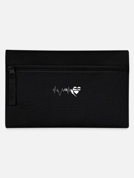 Berge Wandern Hiking Heartbeat Wanderer Geschenk - Federtasche - Schwarz