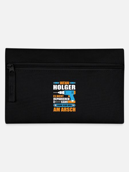 HOLGER Name Geschenk Reparatur reparieren - Federtasche - Schwarz