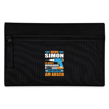 SIMON Name Geschenk Reparatur reparieren - Federtasche - Schwarz - Vorne