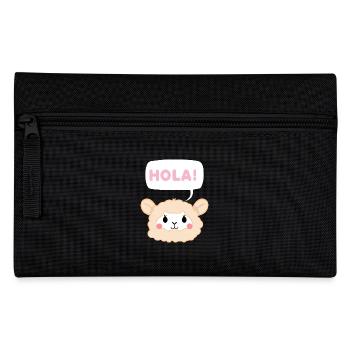 Lama - Hola - Lama T-shirt - Lamas - Cadeau - Trousse - noir - Devant