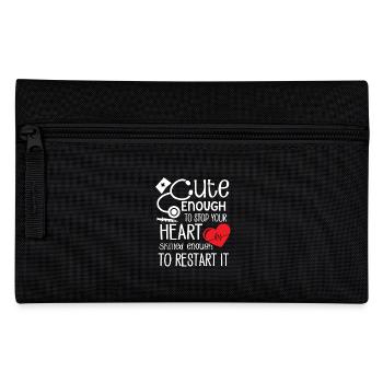 Cute Enough to stop your heart skilled enough - Federtasche - Schwarz - Vorne