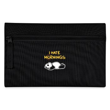 Je déteste Matins drôle Panda T-shirt | sentiment ours - Trousse - noir - Devant