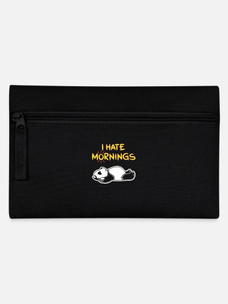 I Hate Mornings Funny Panda T-Shirt | Bear feeling - Pencil Case - black