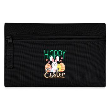 Happy easter gift easter bunny easter eggs cartoon - Pencil Case - black - Front