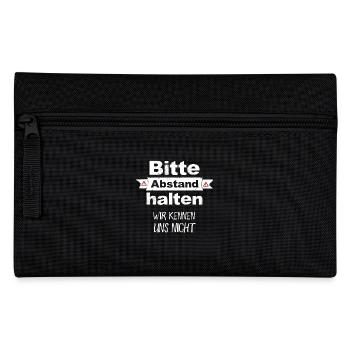 Bitte Abstand Halten Wir Kennen Uns Nicht Spruch - Federtasche - Schwarz - Vorne