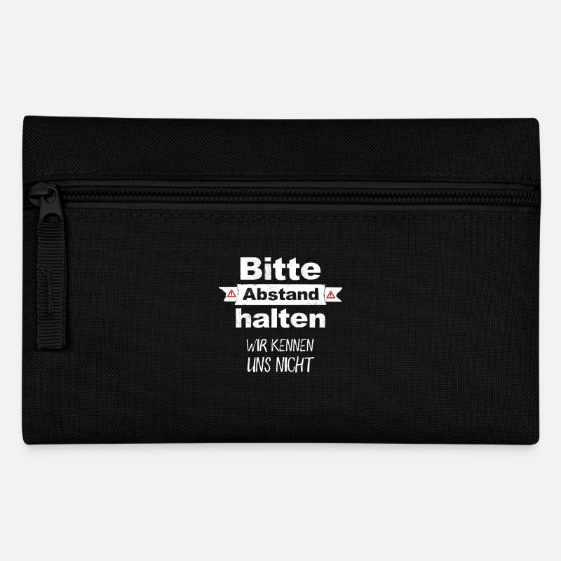 Bitte Abstand Halten Wir Kennen Uns Nicht Spruch - Federtasche - Schwarz