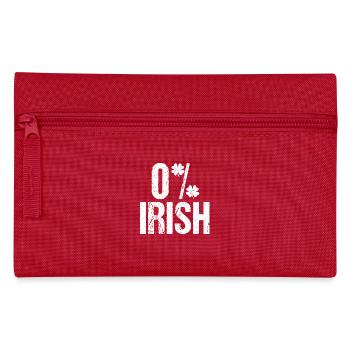 0% Irish Shirt - St. Patrick's Day Geschenk - Federtasche - Rot - Vorne