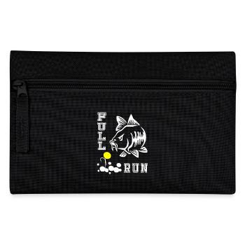 FULLRUN Karpfenangler Karpfen carp Angeln Geschenk - Federtasche - Schwarz - Vorne