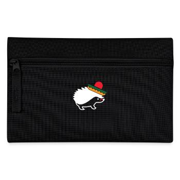 Sombrero Mustache Hedgehog Funny Cinco De Mayo - Pencil Case - black - Front