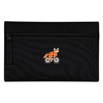 Fuchs auf Fahrrad Mädchen Kawaii Geschenk Tiere - Federtasche - Schwarz - Vorne