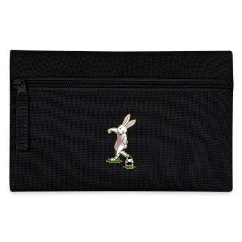 J'aime le football de lapin de Pâques cadeau - Trousse - noir - Devant