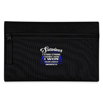 Survivor Colon Cancer Awareness T-shirt - Pencil Case - black - Front
