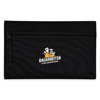 Bauarbeiter · Baustelle · Bagger · Bauarbeiten - Federtasche - Schwarz - Vorne