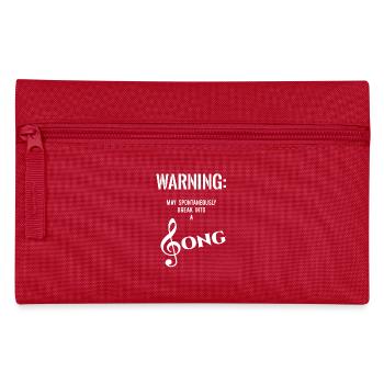 Warning - song - singing - clef - Pencil Case - red - Front
