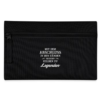Abi Abschluss Shirt - Helden werden zu Legenden - Federtasche - Schwarz - Vorne