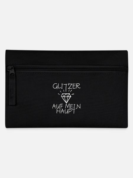 Glitzer - Federtasche - Schwarz