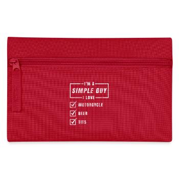 Drôle de sort hommes moto de bière seins chemise - Trousse - rouge - Devant