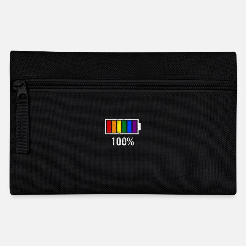 LGBT Pride Regenbogenfarbe Ladebalken Gay Pride - Federtasche - Schwarz