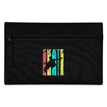 Skateboarder skater longboard cadeau skate long - Trousse - noir - Devant