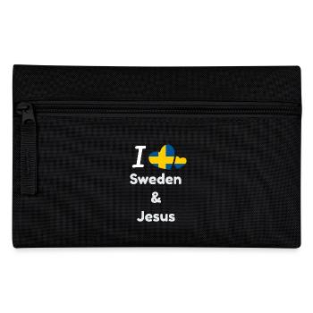 J'aime la Suède et Jésus - Christ et la Suède - Trousse - noir - Devant