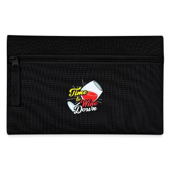 Time To Wine Down Wine Lovers T Shirt Cadeau - Trousse - noir - Devant
