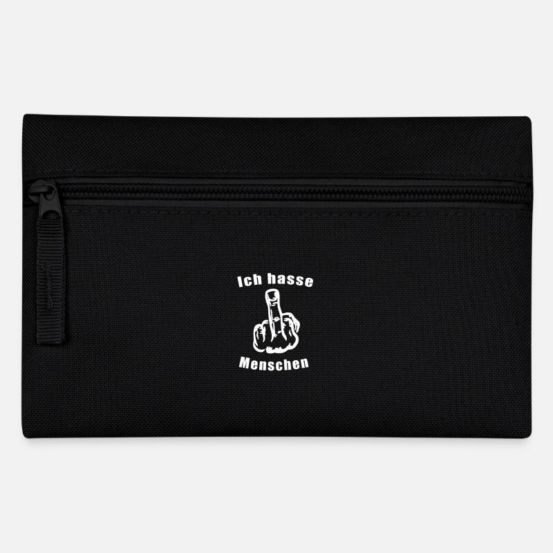 Ich hasse Menschen - Federtasche - Schwarz