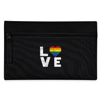 LGBT Pride Rainbow Couleur Amour Coeur Gay Pride - Trousse - noir - Devant