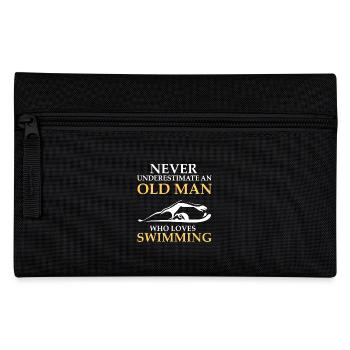 Never underestimate an old man. - Gift - Pencil Case - black - Front