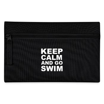 Bleib ruhig und geh schwimmen! - Geschenk - Federtasche - Schwarz - Vorne