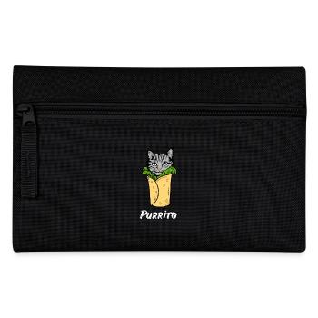 Cat Burrito Meow Cat lover cat lover - Pencil Case - black - Front
