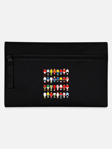 Pixelart Fußball-Teams - Federtasche - Schwarz