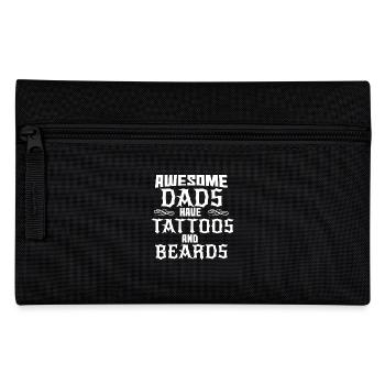Dad Dad Tattoo Beard Dad's Father's Day Dad son son - Pencil Case - black - Front