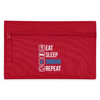 Eat Sleep Snowboard Repeat - Federtasche - Rot - Vorne