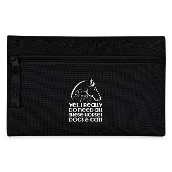 Pets animals dog cat horse gift - Pencil Case - black - Front