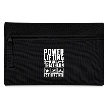 Power Lifting Is Like A Triathlon Shirt Gift - Pencil Case - black - Front