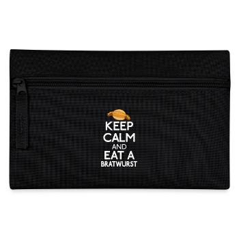 Stay calm and eat a bratwurst first - Pencil Case - black - Front