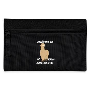 Ich wünsche mir ein Alpaka zum Geburtstag Alpaca - Federtasche - Schwarz - Vorne