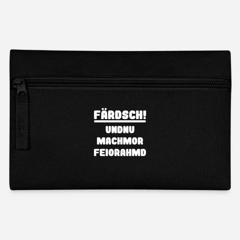 sächsisch Dialekt lustig Arbeit Feierabend Färdsch - Federtasche - Schwarz