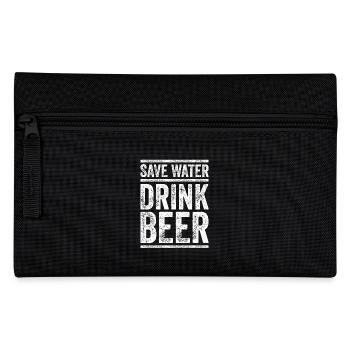 Spare Wasser trinke Bier Statement Geschenk - Federtasche - Schwarz - Vorne